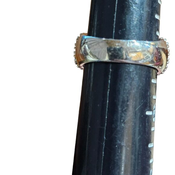 925 Sterling Silver KJC Amethyst and Rhinestone Women's Ring Size 7 Cocktail - Picture 4 of 7